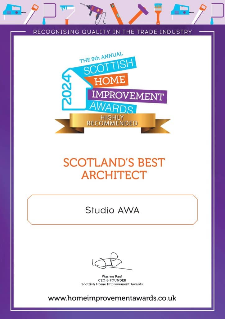 SHIA 2024 Highly Recommended awarded to Studio AWA for Scotland Best Architect